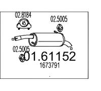3 Year Warranty box with tail pipe fits Ford fiesta 1.25 1.4 08 FE1069T + CLAMP