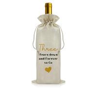 3 Years Anniversary Drawstring Wine Bag Gifts for Her Him Congratulation Third 3rd Wedding Anniversary Wine Bottle Bag Gift for Couple Husband Wife Romantic Valentines Present for Boyfriend Girlfriend