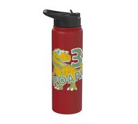 3 Years Dino Roar Dinosaur 3rd Birthday Stainless Steel Insulated Water Bottle