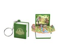3 Years Girl Games Green 3D Folding Bomb Book Mini Keychain Puzzle Three Layer Decompression Toy Desktop Ornaments Game for 3 Years Old Girl (White, 7x6x5cm)