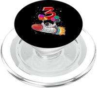 3 Years Old Astronaut 3rd Birthday Space Rocket Boy PopSockets PopGrip for MagSafe