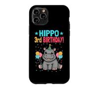 3 Years Old Jungle Party Hippopotamus Hippo 3rd Birthday Case for iPhone 11 Pro