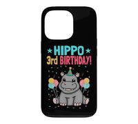 3 Years Old Jungle Party Hippopotamus Hippo 3rd Birthday Case for iPhone 13 Pro
