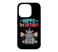 3 Years Old Jungle Party Hippopotamus Hippo 3rd Birthday Case for iPhone 14 Pro