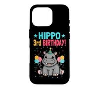 3 Years Old Jungle Party Hippopotamus Hippo 3rd Birthday Case for iPhone 16 Pro