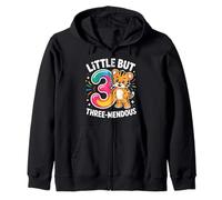 3 Years Old Little But Three-Mendous Zip Hoodie