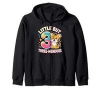 3 Years Old Little But Three-Mendous Zip Hoodie