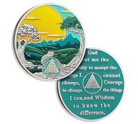 3 Years Sobriety Coin Sun Chips Alcoholics Anonymous Medallion AA Chips and Medallion Sobriety Gifts for Men Women Anniversary Token Recovery Gift Forest Tree Coin
