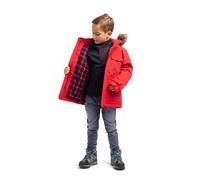 Trespass Boys Waterproof Padded Coat Upsider - Padded, Detachable Hood with Fur Trim, Chest & Lower Patch Pockets, Reflective Back, Check Lining, 100% Polyester