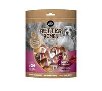 Zeus Better Bones Dog Treats Duck and Cranberry Wrapped Chicken - Pack of 24