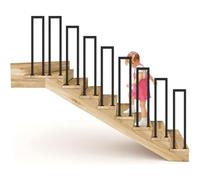 30-100 cm Metal U-Shaped il - Black Wrought Iron Baluster for Indoor & Outdoor - Durable Transition il Ideal for Staircases and Decks