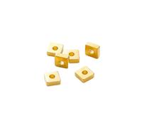 30-100Pcs 14K/18K Gold Color Plated Brass 2/3/4mm Flat Square Spacer Bead for DIY Bracelet Necklace Jewelry Making Accessories(18K Gold,3mm x 50Pcs)