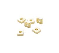 30-100Pcs 14K/18K Gold Color Plated Brass 2/3/4mm Flat Square Spacer Bead for DIY Bracelet Necklace Jewelry Making Accessories(14K Gold,4mm x 30Pcs)