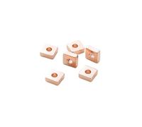 30-100Pcs 14K/18K Gold Color Plated Brass 2/3/4mm Flat Square Spacer Bead for DIY Bracelet Necklace Jewelry Making Accessories(Rose Gold,4mm x 30Pcs)