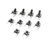 【30-10PCS】6x6 PCB Momentary Tactile Tact Push Button 4-Pin Self-reset Switch Right Angle With stent 6 * 6 * 4.3/4.5/5/6/7/7.5/8/9mm(30PCS,6x6x6)