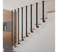 30-150cm Corridor Attic Transitional Parapet Rails, Staircase Railing Guardrails Step Side to Ceiling L-Shaped Balustrade Posts, Square Tube Design Handrail(2ft/60cm)
