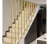 30-150cm Gold L-Shaped Stair Railing, Metal ils for Indoor Stairs, Non-Slip Safety Balustrade, Durable Square Pipe Grab Handle (4ft/120cm)
