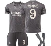 (30(160-165cm)) 24/25 Real Madrid 2nd Away #9 Mbappé Football Kits with Socks