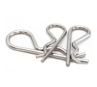 30/20/10Pcs Stainless Steel R Type Spring Cotter Fixed Pin Double Knot Automotive Traction Metal Pin(10Pcs D1.2xL21)