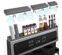 30"/24"/20" Silicone Stove Top Magnetic Shelf for Kitchen, Soft Flexible Strong Magnetic Heat Resistant Over the Stove Silicone Oven Shelf Spice Rack Organizer for Back of Oven - Grey
