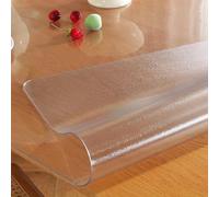 30~240cm Frosted Table Protector, 1.5 mm Thick Frosted Clear Desk Pad Mat, Rectangular Vinyl Desk Pad Protector Mat, Waterproof PVC Table Protector for Home and Office(50cm x 80cm)