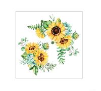 30 * 30cm Sunflower Wall Sticker PVC Removable Yellow Flower Wall Decals for Bedroom Decor