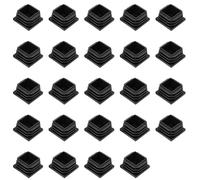 30 * 30mm Square Plastic Plugs,Square Plastic End Caps in 24pcs,Chair Leg Pipe Tube Insert Blanking Cover,End Cover Caps for Furniture,Tables,Chairs