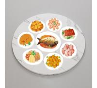 30" 32" 34" 36" 40" Wooden Rotating Tray, Large Lazy Susan Turntable for Dining Table, Round 360° Rotating Serving Plate(White Stone,36in/90cm)