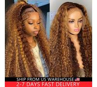 30 32 Inch Highlight Ombre Lace Frontal Wig Curly Human Hair Wigs 4/27 Colored 13x4 13X6 Deep Curly 4x4 5X5 Lace Closure Wigs 5X5 Hd Lace Wig