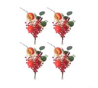 30-33cm Artificial Persimmon And Pomegranate Fruit Arrangement With Green Leaves, Lifelike Foam Home Decoration For Festive Or Everyday Display (A)