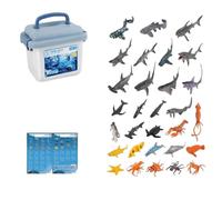 30/37Pcs Children's Decorative Plaything Realistic Ocean World Model Set Marine Life Animal Simulation Toy