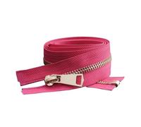 30/40/50/60/70/80 cm 5# Open-end Gold Metal Zipper for DIY Clothing Pocket Garment Sewing Zipper, Rose Red, 40cm