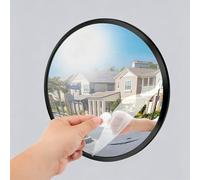 30 45 60 80 Cm Convex Traffic Mirror Outdoor, Corner Mirror Blindspot for Wall Safety Security with Black Frame, Adjustable Exterior Driveway Mirror(45cm/17.7in)