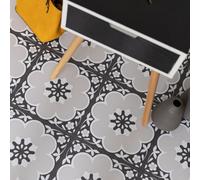 30.48cm X 30.48cm DAPHNE BLACK peel and stick vinyl floor tiles (FP4662)
