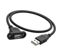 30/50 / 100/150 / 200cm USB 2.0 Male to Female Extension Cable with Screw Fixing Hole Connection for Industrial Desktop Panel Mount USB Cable