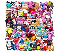 30/50/100 PCS Random Shoe Charms Pack for Croc Clog, No-Repeat Different Shoes Decoration Accessories for Kids Teen, S, Polyvinyl Chloride, No Gemstone