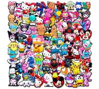 30/50/100 PCS Random Shoe Charms Pack for Croc Clog, No-Repeat Different Shoes Decoration Accessories for Kids Teen, S, Polyvinyl Chloride, No Gemstone