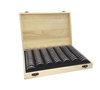 30/50/100PCS Coin Capsule Wooden Display Box With Adjustable Inner Pad Coin Collection Storage Box Transparent Plastic Coin Case Casing Organizer For Coin Collection Supplies and Collecting (100PCS)
