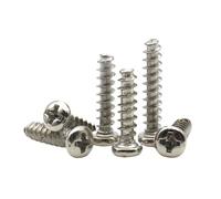 30/50/100pcs M1.2 M1.7 M2 M2.6 M3 M4 M5 Grade 4.8 Carbon Steel Cross Recessed Round Head Self-tapping Flat Tail Screws(12mm,M3 (50pcs))