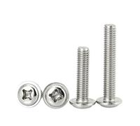 30/50/100pcs M1.4 .7 M2 .5 M3 Carbon Steel Crossed Disc Round Head Screws & Bolts With Washer(20mm,M3(30pcs))