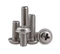30/50/100pcs M2-0.4 lenght 3-12mm 304 Stainless steel Flanged Button Head Round Washer Phillips Screws Bolts A2 70(M2X5mm-30pcs)