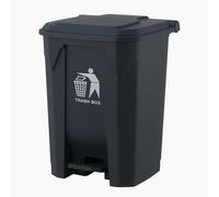 30/50/80L Pedal Bin - Large Recycling & Rubbish Dustbin for Kitchen, Home & Office - Durable Plastic Waste Trash Bin with Foot Pedal & Lid (Black, 30L)