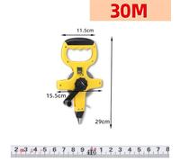 30/50 Meter Fiberglass Tape Measure with Inch and Metric Scale, Double-Sided Readings for Construction Surveying, ABS Shell with Quick Recovery Gear (30M)