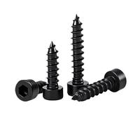 30-50pcs Hex Hexagon Socket Cap Head Self Tapping Screw M2.5-M3.5 8. Grade Black Carbon Steel For Audio Speaker(6mm,M2.5 (50pcs))