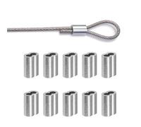 30/50PCS M1.2 .5 M2 M3 M4 Aluminum Crimping Loop Sleeve Double Hole Wire Rope Sleeves Steel Loops Clip Fixed Accessories Suitable for steel wire rope(M1.2 50PCS)