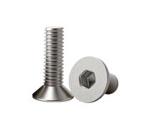 30/50pcs M2 M2.5 M3 M4 M5 M6 M8 304 Stainless Steel Hex Socket Screw Countersunk Flat Bolts DIN7991 Motorcycle Metal Fasterner Screws(15mm(30Pcs),M3)