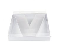 30.5cm Fillable Large Cardboard Letter Shaped Initial Box Clear Cover Sweets Charcuterie Grazing Packaging (V)