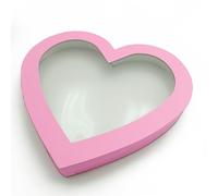 30.5cm Heart Shaped Gift Box Cutout Fillable Paper Mache Charcuterie Board Sweet Birthday Food Tray for Treat (Pink, heart shape)