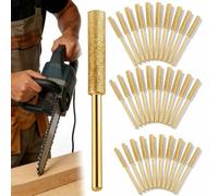 30/60/90 PCS Diamond Chainsaw Sharpener - 5/32 3/16 7/32 Inch, Titanium Plated Diamond Sharpening Stones Tool with Good Polish for Chainsaw Chain Rinding, Workpieces, Jade, Ceramics, Glass (30PCS)