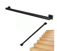 30-600cm Adjustable Black Square il Zinc Coated Steel 200kg Load Capacity Wall-Mounted Railing for Indoor & Outdoor Stairs Secure & Stylish Safety Solution
